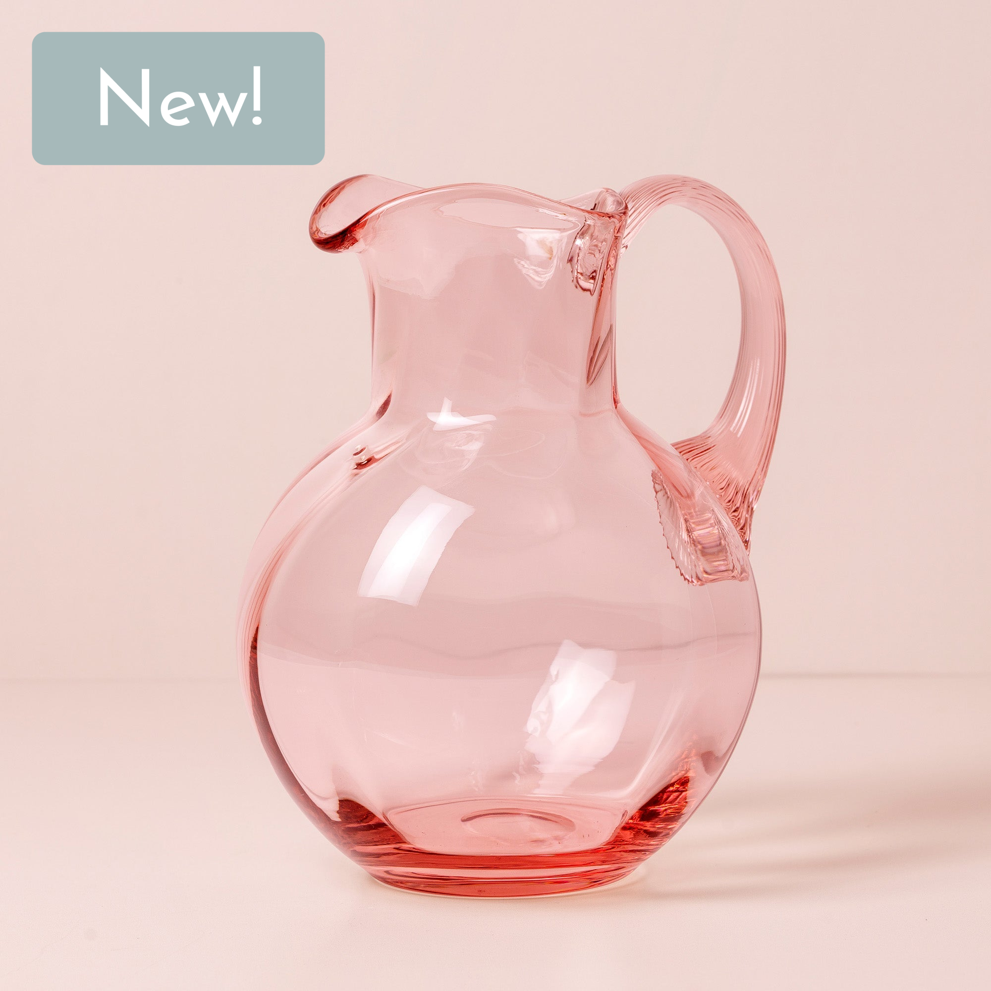 Sylvia Crystal Glass Carafe, Pink In Flore